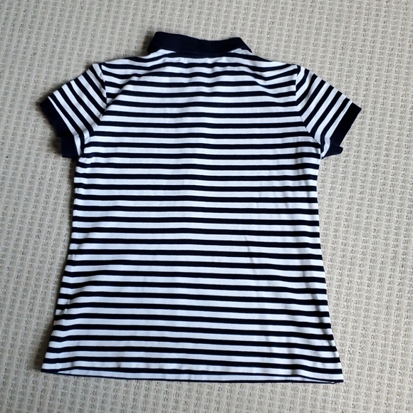 Girl's Lacoste Short Sleeve Striped T-Shirt - Picture 2 of 8